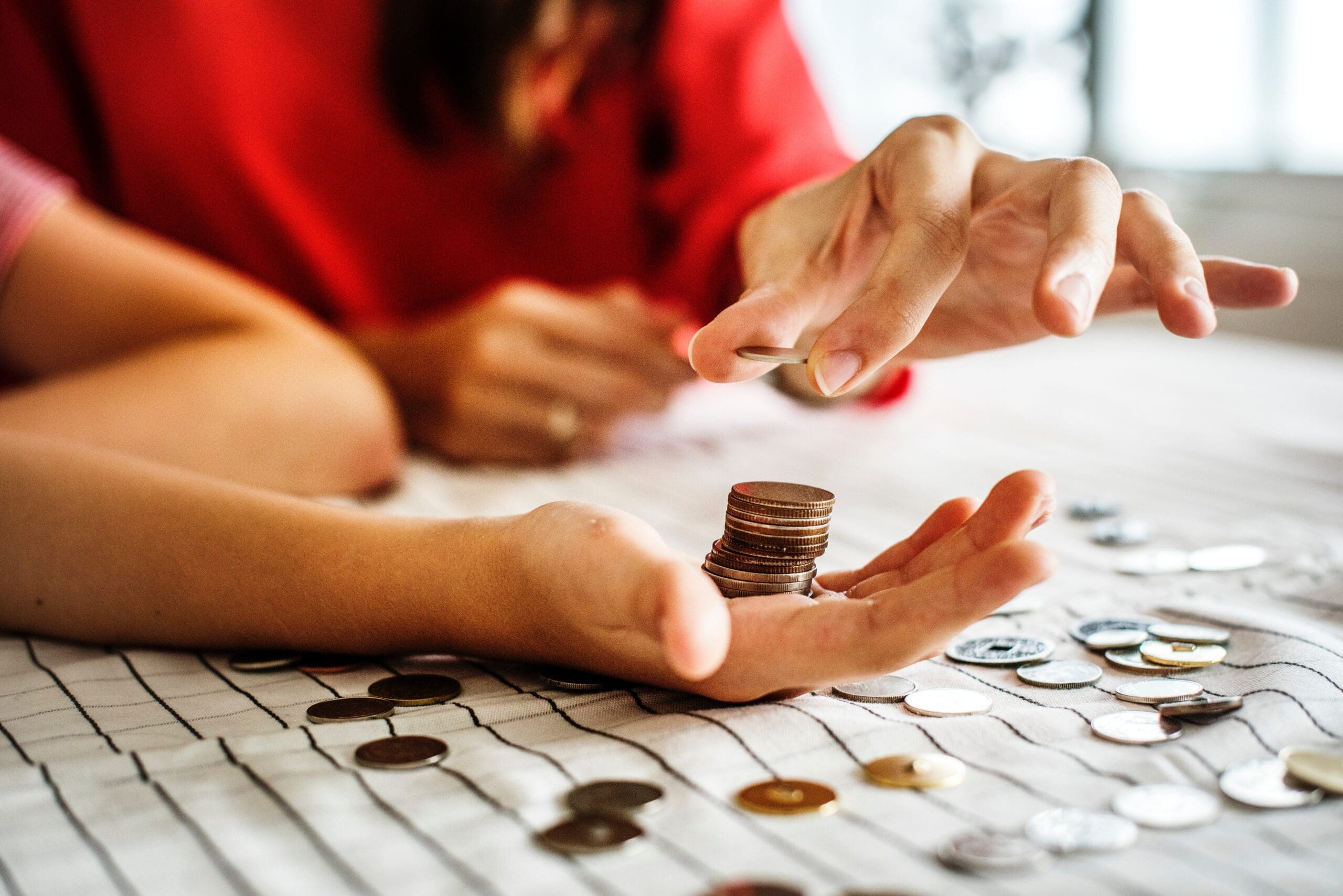 Kids counting money