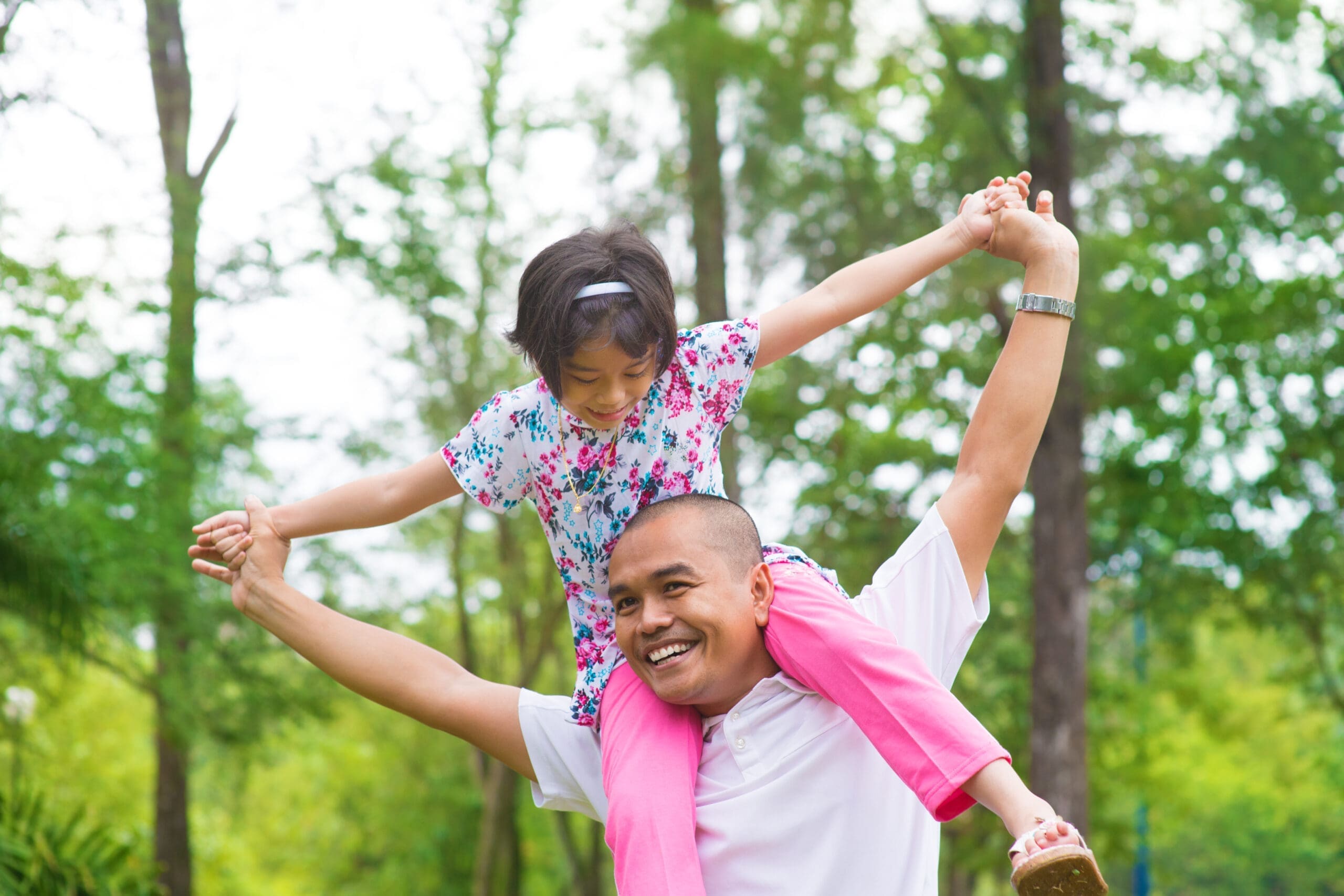 Father playing with daughter